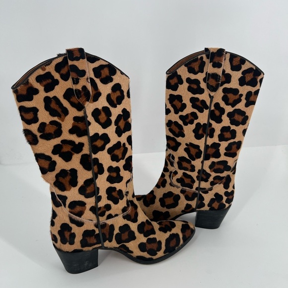 Paris Texas Leopard Animal Print Calf Hair Leather Western Cowboy Boots - Picture 7 of 10